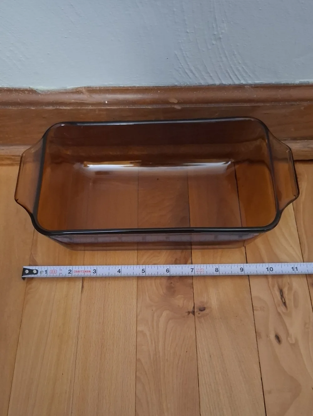 Anchor Hocking Smoky Brown Glass Loaf Pan with Side Handles